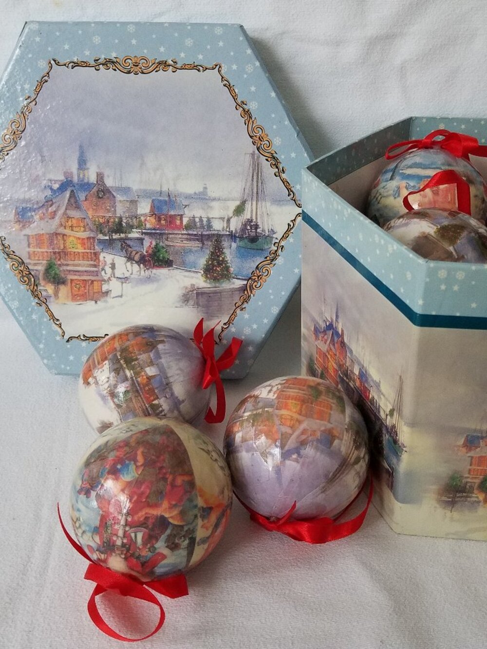 VINTAGE 1995 C & F ENTERPRISES CHRISTMAS ORNAMENTS BOX